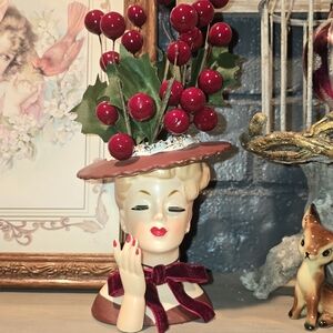 Vintage Lady Head Vase